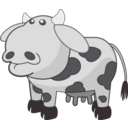 download Gray Cow clipart image with 180 hue color