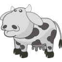 download Gray Cow clipart image with 225 hue color