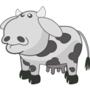 download Gray Cow clipart image with 270 hue color