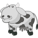download Gray Cow clipart image with 315 hue color