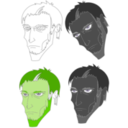 download Scary Face clipart image with 45 hue color