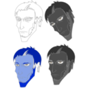 download Scary Face clipart image with 180 hue color