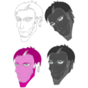 download Scary Face clipart image with 270 hue color