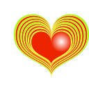 download Red Heart clipart image with 45 hue color