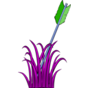 download Arrow In The Grass clipart image with 180 hue color