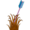 download Arrow In The Grass clipart image with 270 hue color