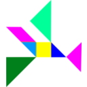 download Tangram1 clipart image with 180 hue color