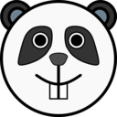 download Panda clipart image with 180 hue color