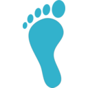 download Green Foot Print clipart image with 90 hue color
