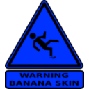 download Warning Banana Skin clipart image with 180 hue color