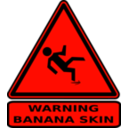 download Warning Banana Skin clipart image with 315 hue color