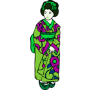 download Woman In Kimono clipart image with 90 hue color