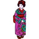 download Woman In Kimono clipart image with 315 hue color