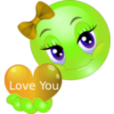 download Pretty Girl Love You Smiley Emoticon clipart image with 45 hue color