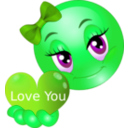 download Pretty Girl Love You Smiley Emoticon clipart image with 90 hue color
