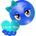 download Pretty Girl Love You Smiley Emoticon clipart image with 180 hue color