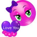 download Pretty Girl Love You Smiley Emoticon clipart image with 270 hue color