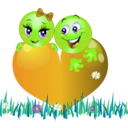 download Lovers In Garden Smiley Emoticon clipart image with 45 hue color