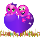 download Lovers In Garden Smiley Emoticon clipart image with 270 hue color