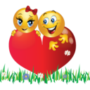 Lovers In Garden Smiley Emoticon