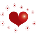 download Red Heart clipart image with 0 hue color