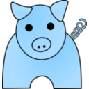 download Pig clipart image with 180 hue color