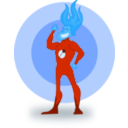 download Super Hero Flame clipart image with 180 hue color