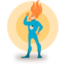 download Super Hero Flame clipart image with 0 hue color