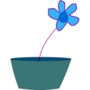 download Flower In A Vase clipart image with 180 hue color