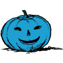 download Smily Pumpkin clipart image with 180 hue color