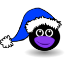 download Funny Tux Face With Santa Claus Hat clipart image with 225 hue color