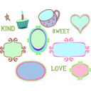 download Kitschy Doodle Frame Borders clipart image with 135 hue color