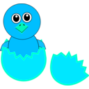 download Funny Chick Cartoon Newborn Coming Out From The Egg clipart image with 135 hue color