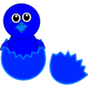 download Funny Chick Cartoon Newborn Coming Out From The Egg clipart image with 180 hue color