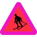download Skiier Sign clipart image with 315 hue color