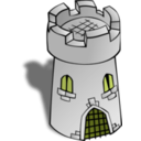 download Rpg Map Symbols Round Tower clipart image with 45 hue color