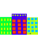 download Star Buildings clipart image with 135 hue color
