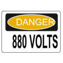 download Danger 880 Volts clipart image with 45 hue color
