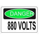 download Danger 880 Volts clipart image with 135 hue color