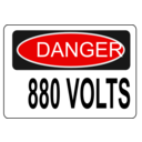 download Danger 880 Volts clipart image with 0 hue color