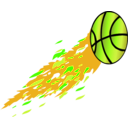 download Flamed Basketball clipart image with 45 hue color