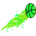 download Flamed Basketball clipart image with 90 hue color