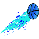 download Flamed Basketball clipart image with 180 hue color