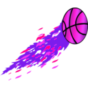 download Flamed Basketball clipart image with 270 hue color
