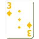 download White Deck 3 Of Diamonds clipart image with 45 hue color