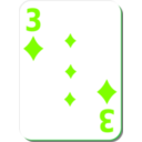 download White Deck 3 Of Diamonds clipart image with 90 hue color