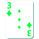 download White Deck 3 Of Diamonds clipart image with 135 hue color