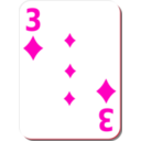 download White Deck 3 Of Diamonds clipart image with 315 hue color