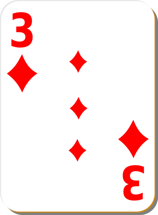 White Deck 3 Of Diamonds