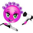 download Hair Styling Smiley Emoticon clipart image with 270 hue color